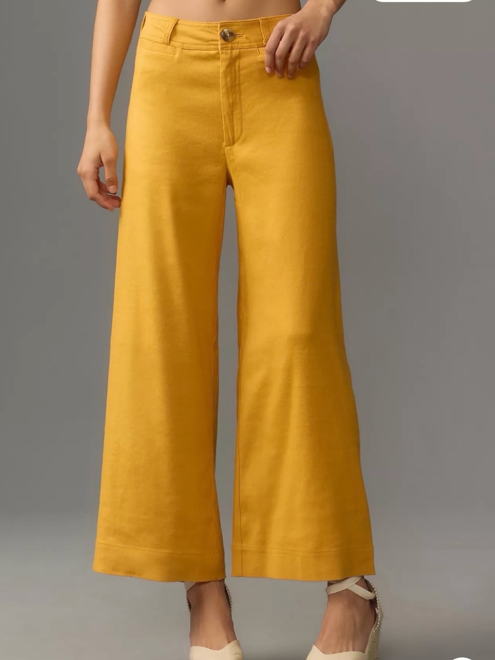 Maeve Mustard Yellow Wide-Leg Pants